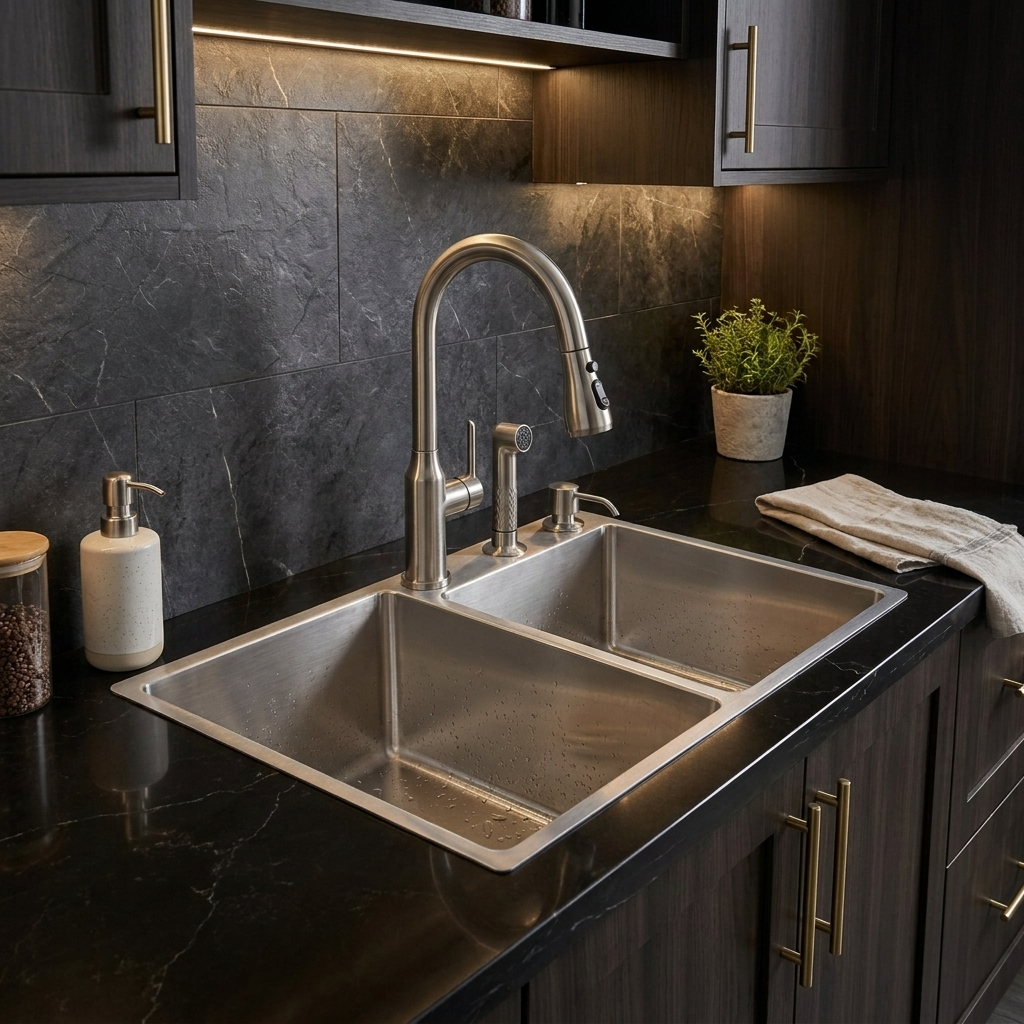 Stainless Steel Kitchen Sink (N02-808WA) thumbnail 5